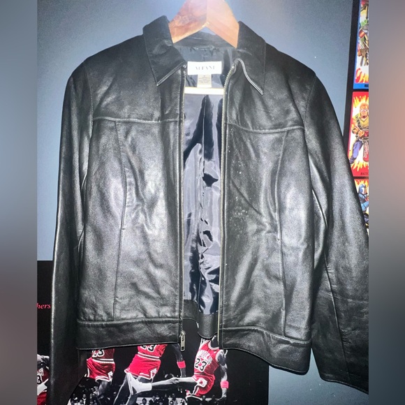 Alfani full zip genuine leather jacket - Picture 4 of 5